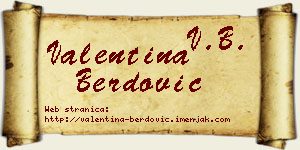 Valentina Berdović vizit kartica